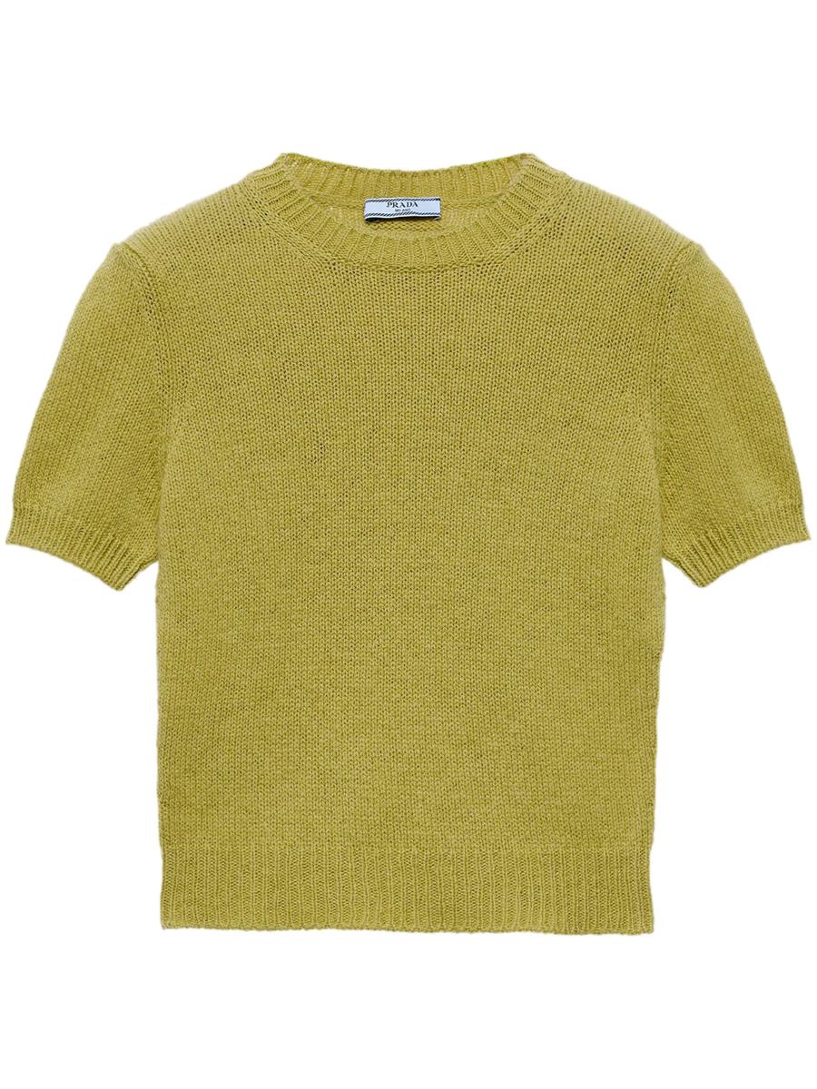 Prada Short-Sleeve Cashmere Sweater