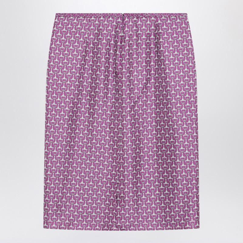 Gucci Pink Pencil Skirt With Horsebit Print
