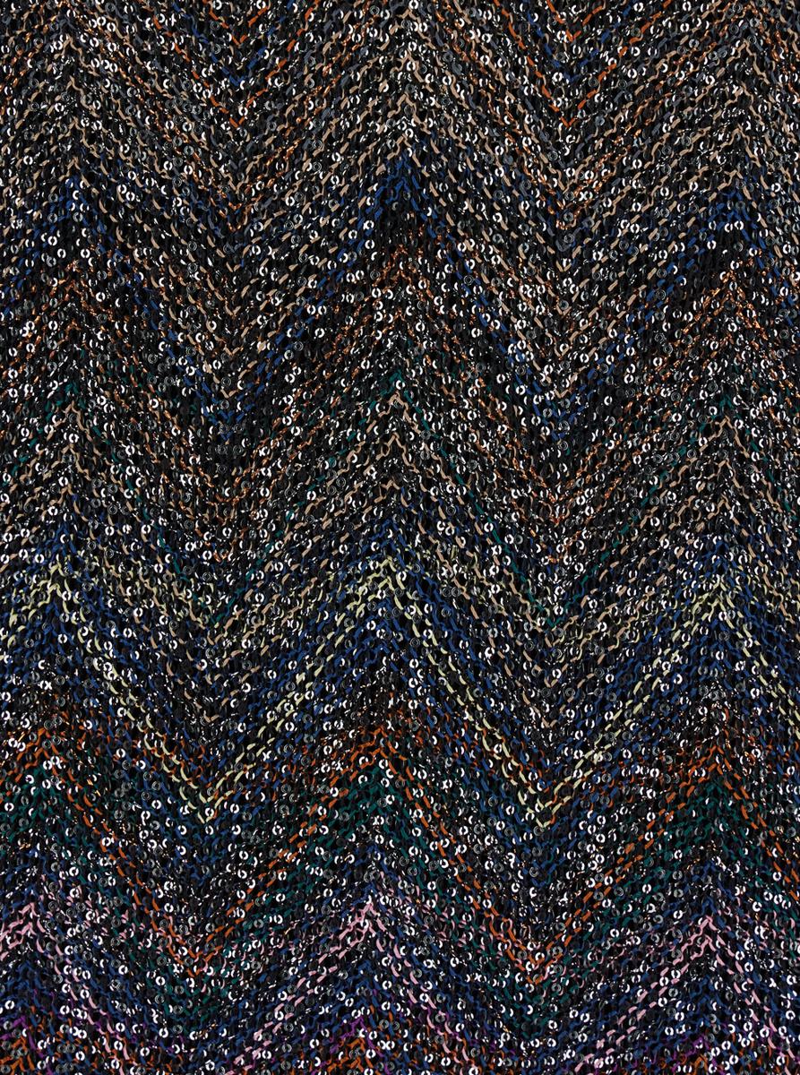 Multicolour Dress With Deep Neckline And All-Over Sequins In Viscose Woman