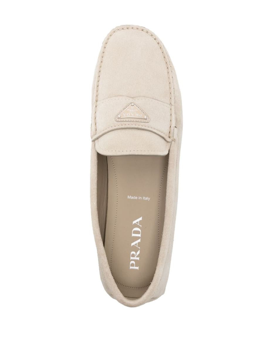 Prada Triangle-Logo Suede Loafers