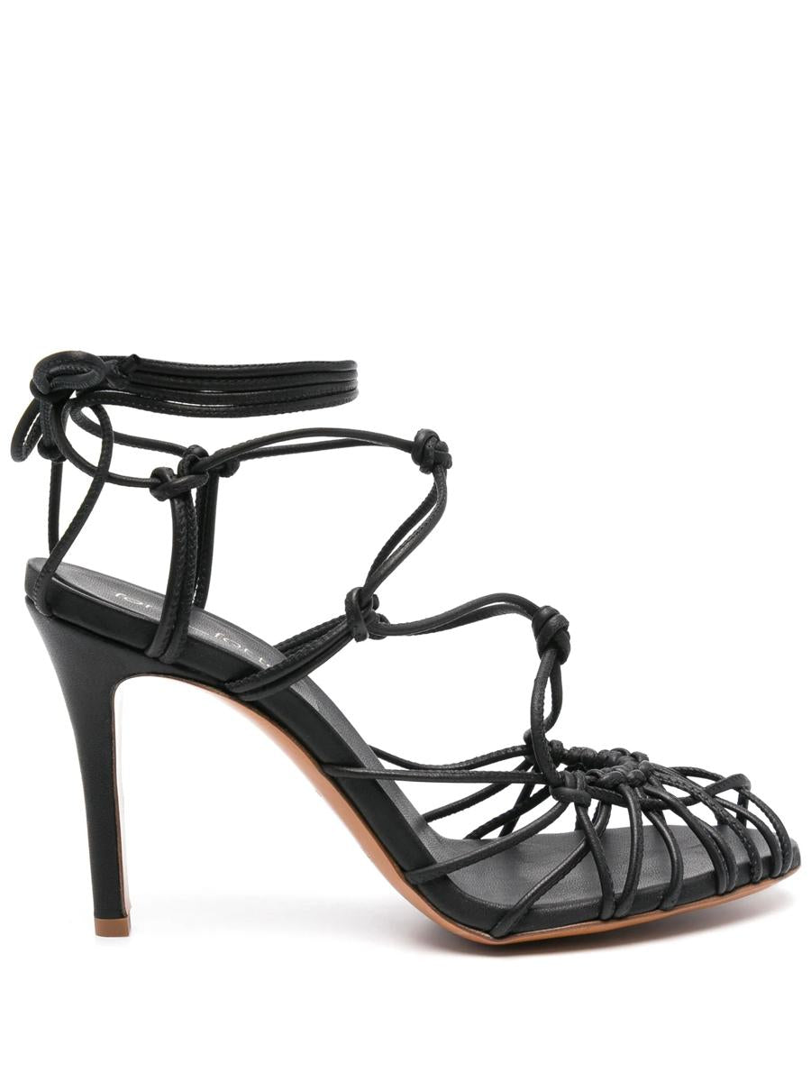 Forte_Forte Thin Heel Sandals With Leather Tubular Laces Shoes