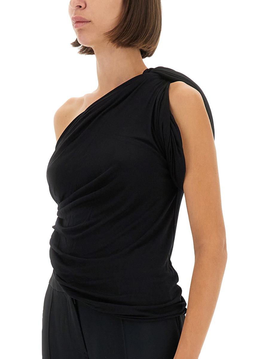 Rick Owens Draped One-Shoulder Top