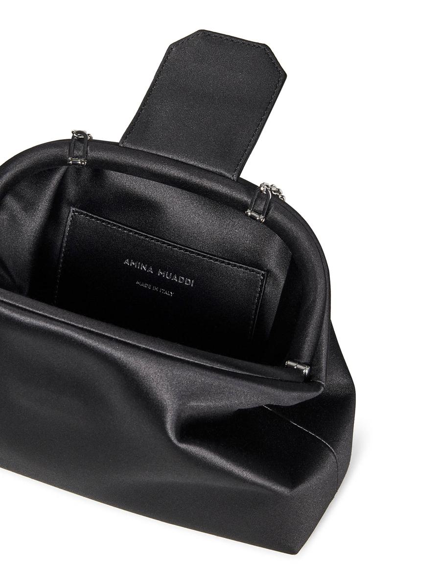 Amina Muaddi Camelia Satin Clutch