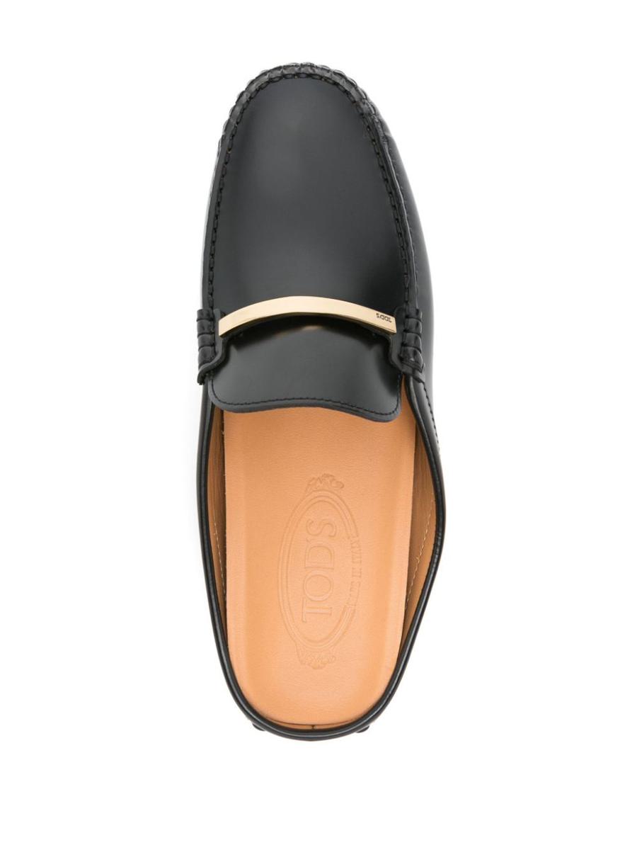 Tod'S Branded Metal Bar Leather Gommino Mules Shoes