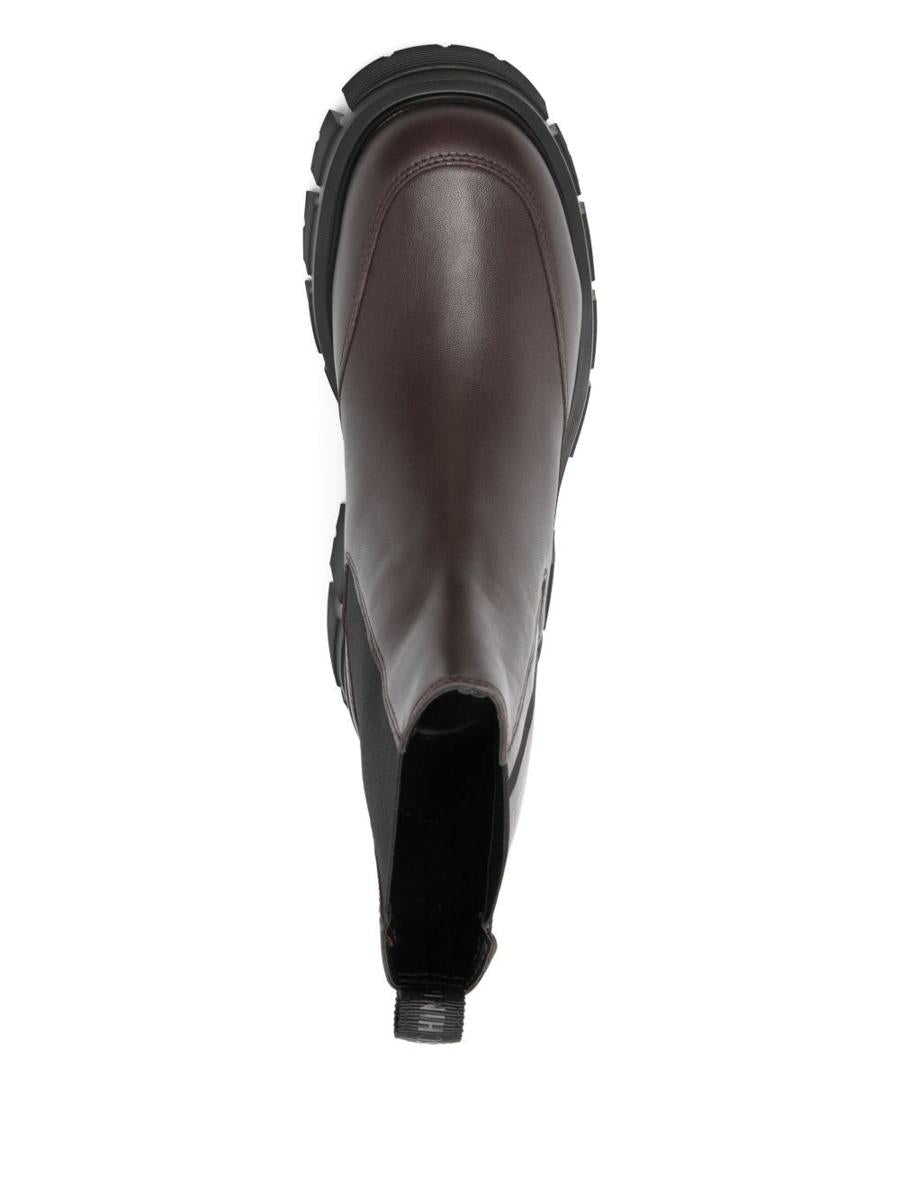 Love Moschino Brown Calfskin Ankle Boots