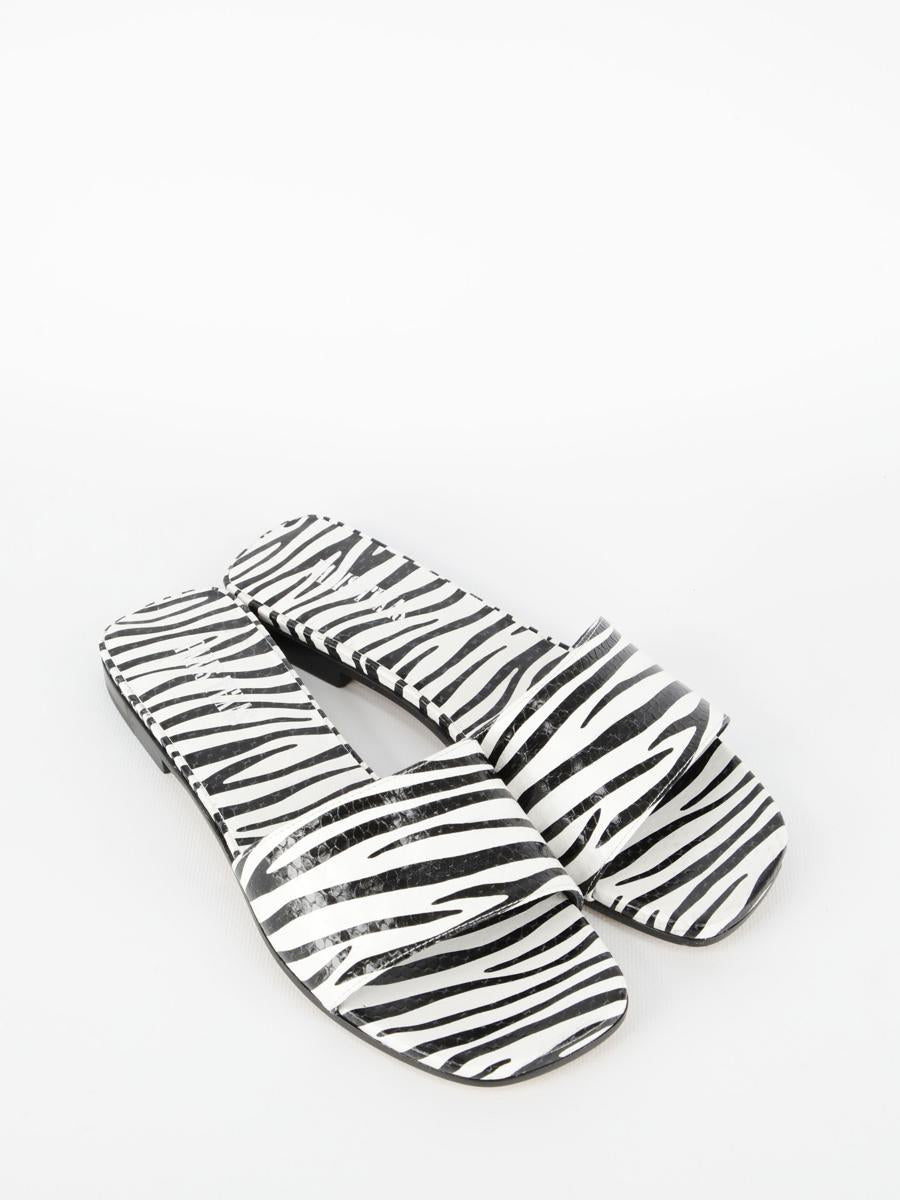Zebra-Print Flat Sandals