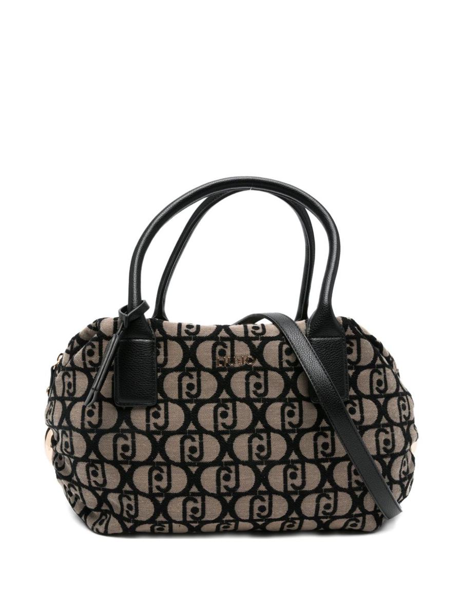 Liu Jo Beige And Black Monogram Handbag