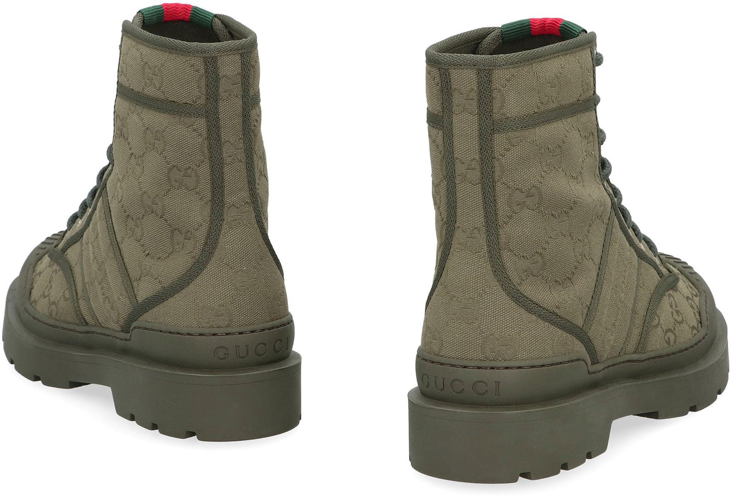 Gucci Laced Boots In Fabric