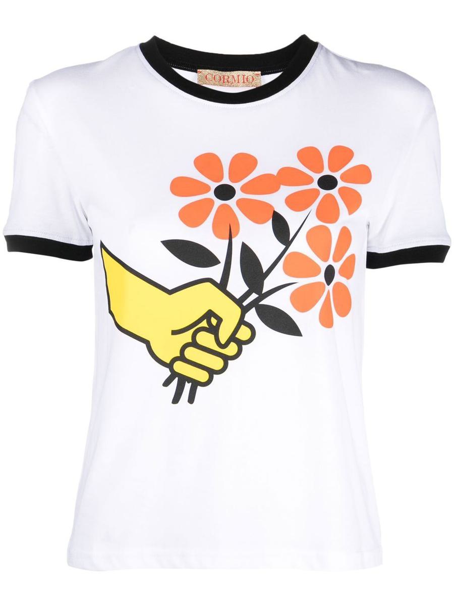 Cormio Jersey Flower Printed T-Shirt Clothing