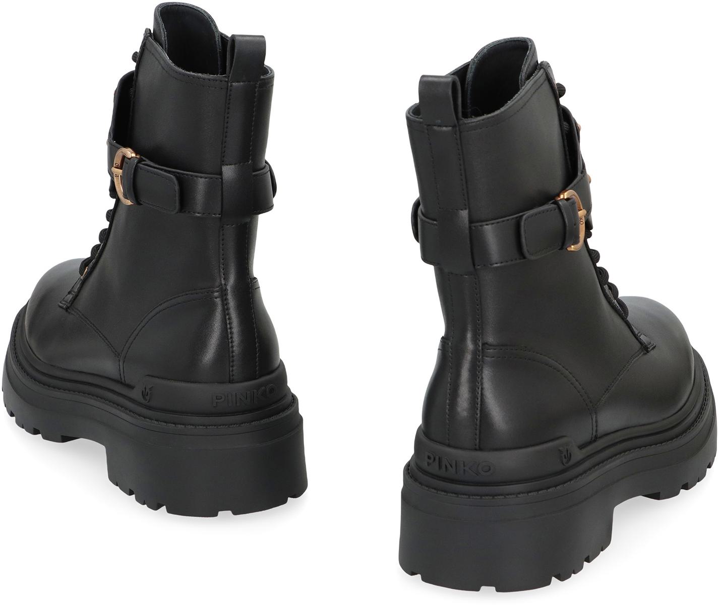 Pinko Mia Leather Combat Boots