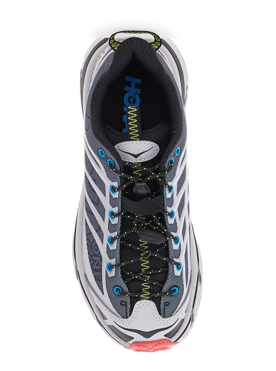 'Mafate' Grey Sneakers With Insert Design And Drawstring Closure In Synthetic Fiber Unisex