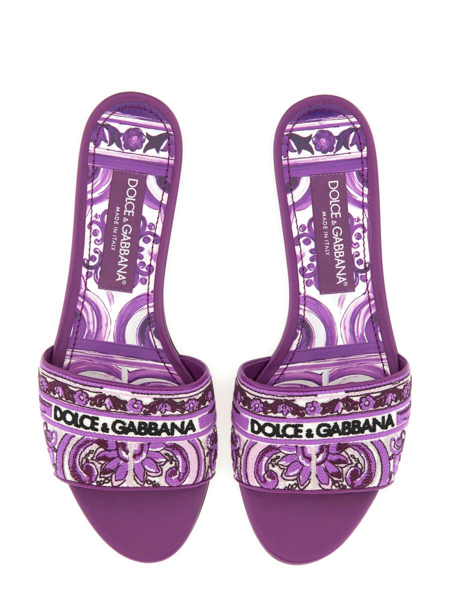 Dolce & Gabbana Slide Sandal With Embroidery