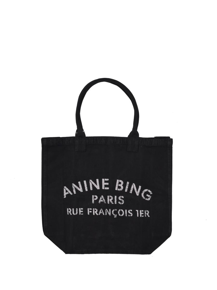 Anine Bing Leo Canvas Tote - Black