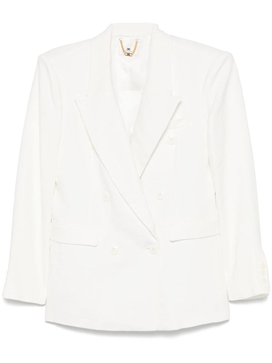 Elisabetta Franchi Linen Blend Double-Breasted Jacket