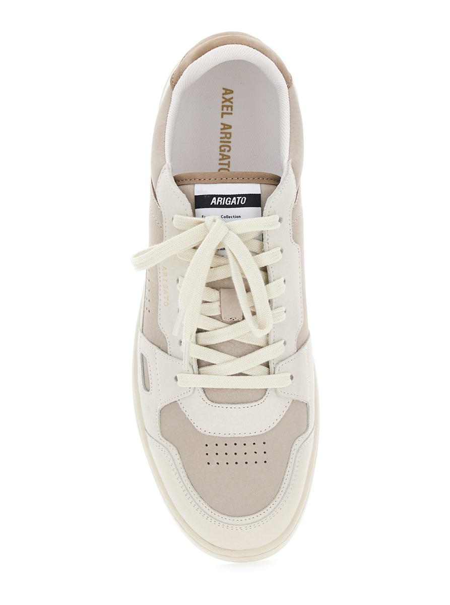 'Dice Lo' Beige Low Top Sneakers With Logo Patch On The Tongue And Logo Lettering On The Heel In Leather Man