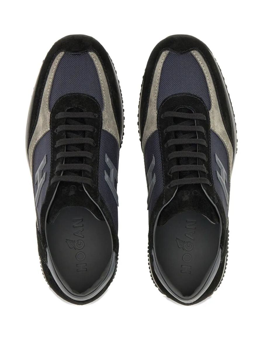 Hogan Suede And Smooth Leather Interactive Sneakers With Technical Fabric Inserts Shoes