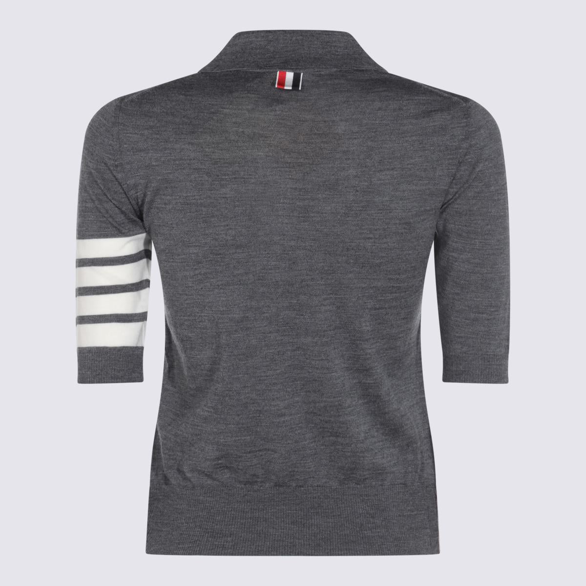 Thom Browne Grey Wool Polo Shirt