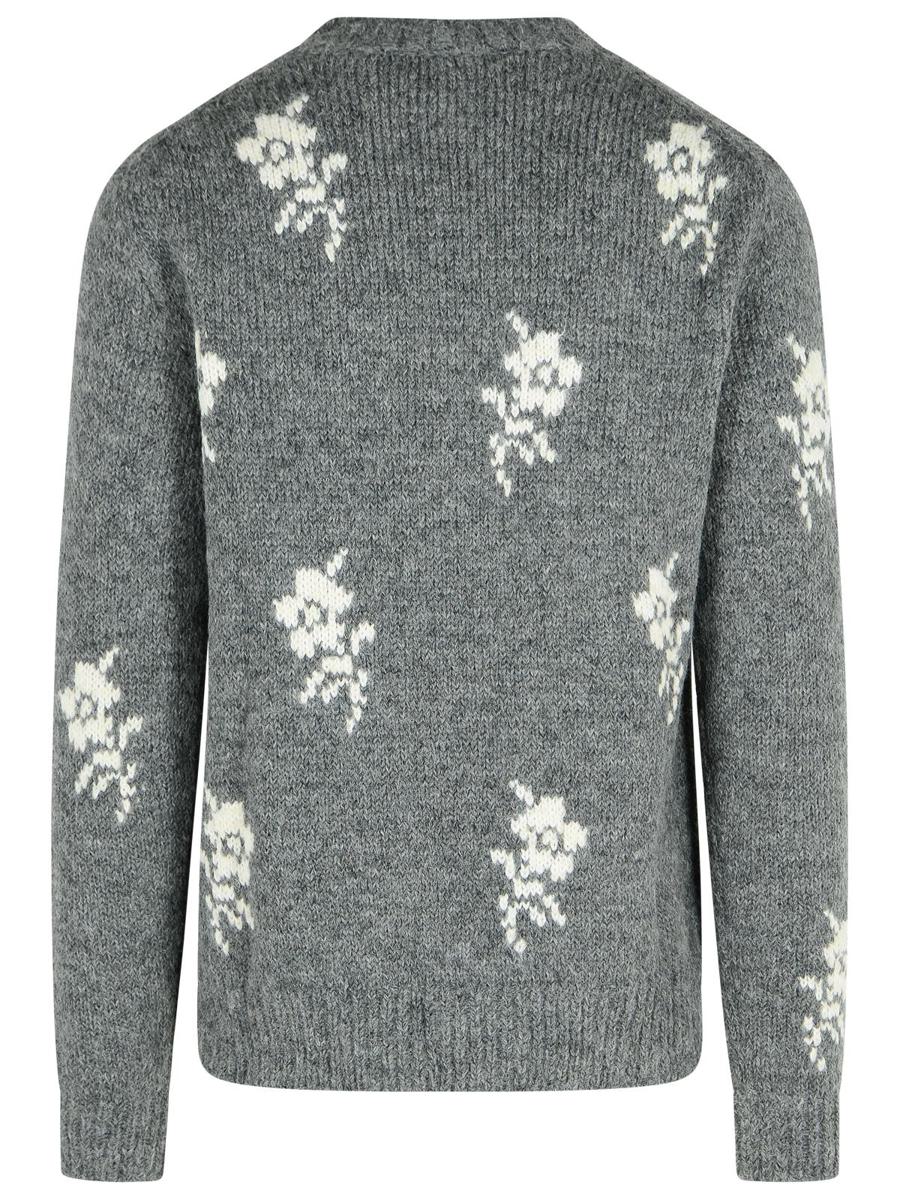 Jil Sander 'U Moonless Night' Grey Alpaca Blend Crew Neck Sweater