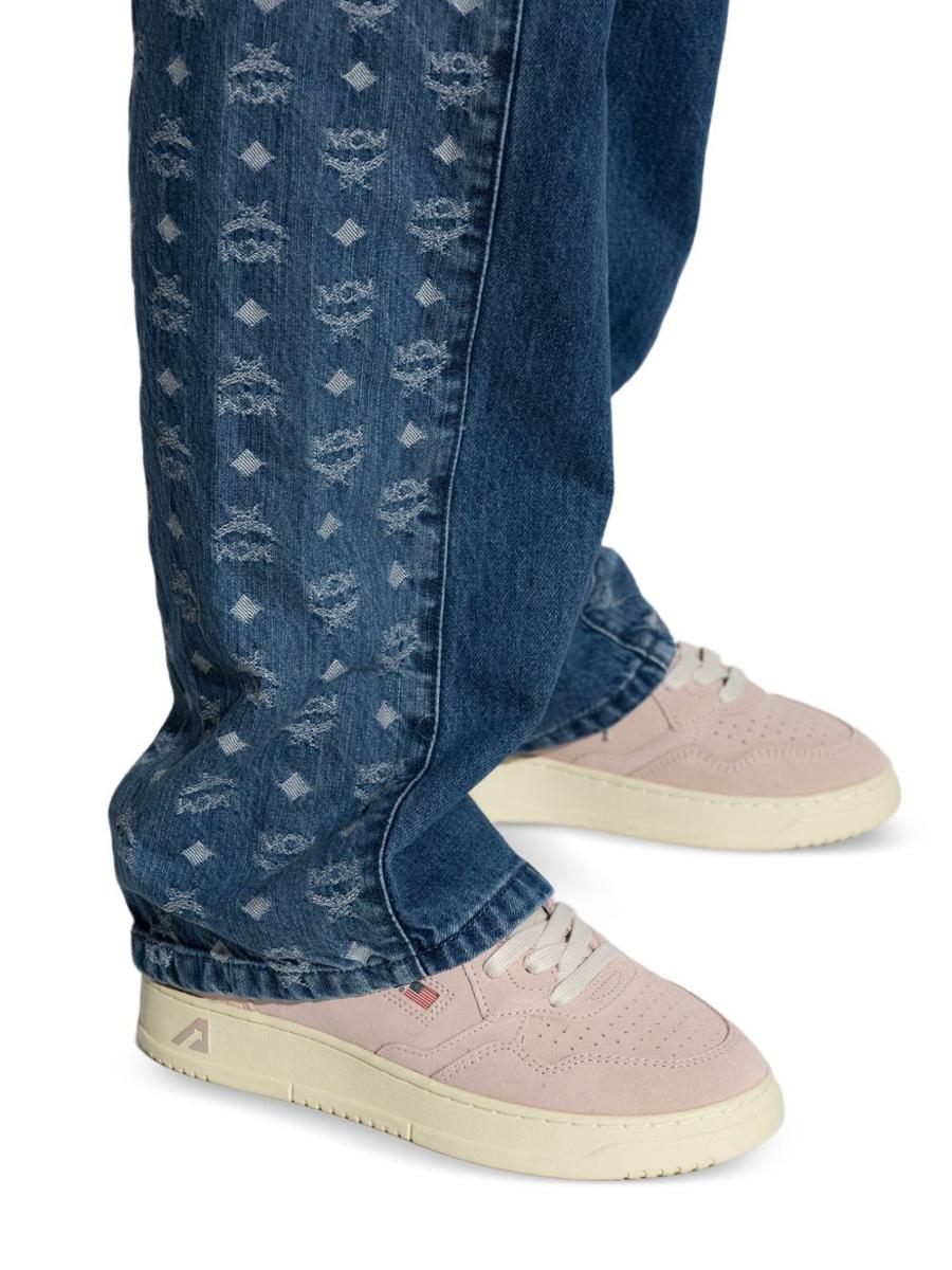 Autry 'Medalist' Sneakers In Pink Suede Leather