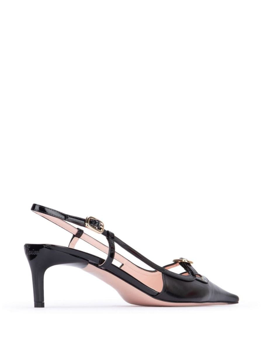 Roger Vivier Mini Buckle Leather Slingback Pumps