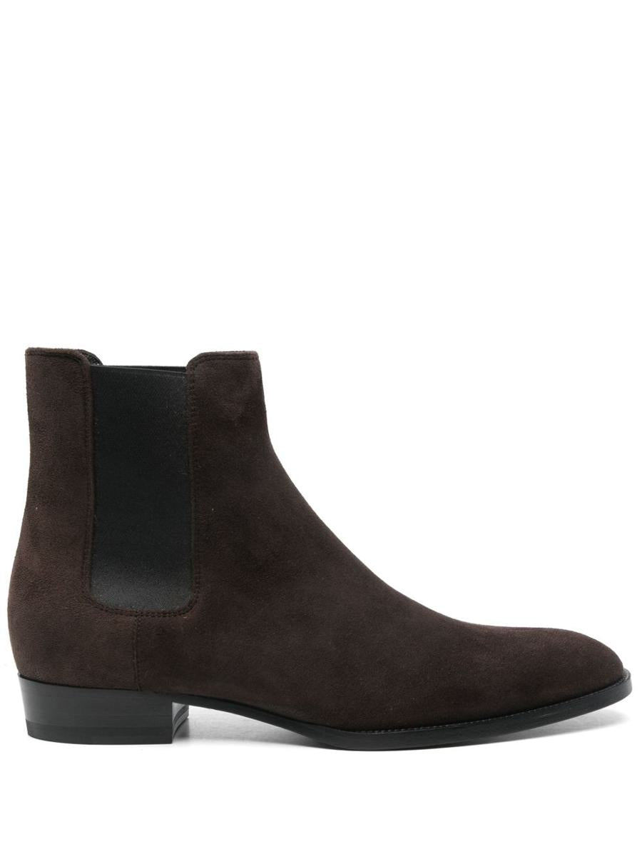 Saint Laurent "Chelsea Wyatt" Suede Ankle Boots