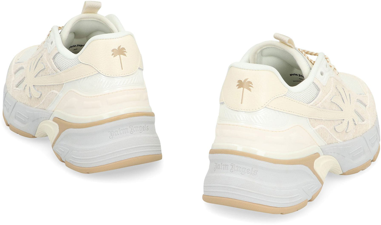 Palm Angels Leather And Fabric Low-Top Sneakers