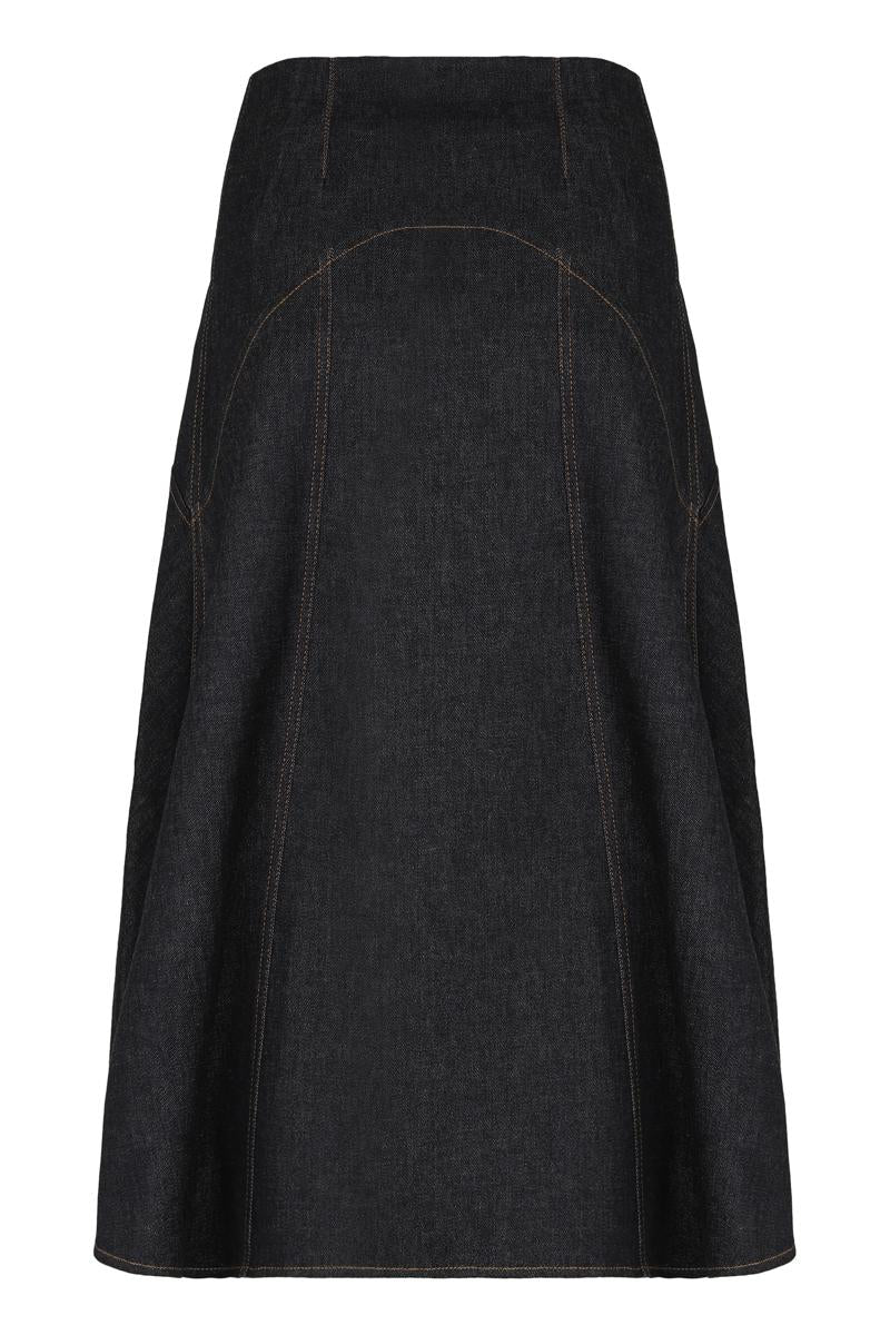 Jacquemus Gonna Svasata In Denim Di Nîmes Triangle