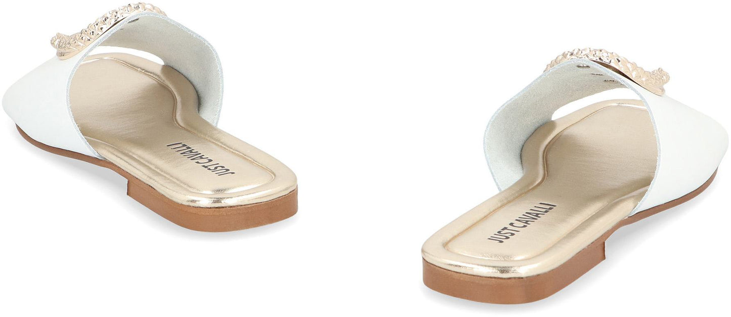 Just Cavalli Leather Slides