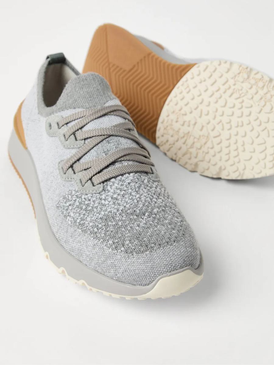 Brunello Cucinelli Cotton Chiné Knit Runner Sneakers Shoes