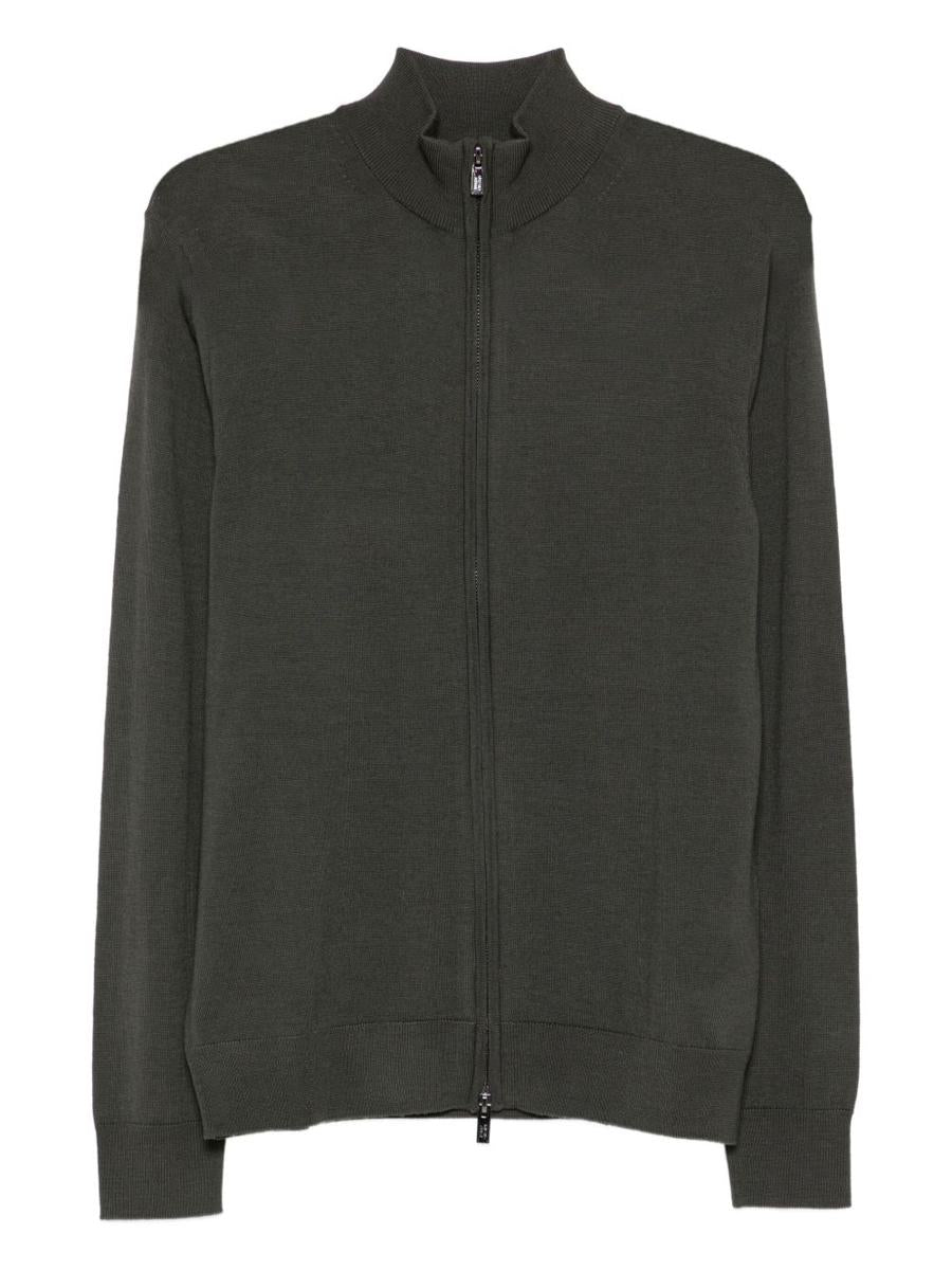 Emporio Armani Wool Zipped Cardigan