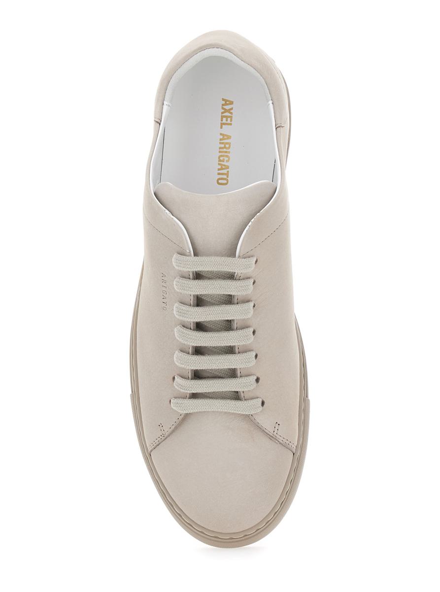 'Clean 90' Beige Low Top Sneakers With Logo Lettering On The Side In Leather Man