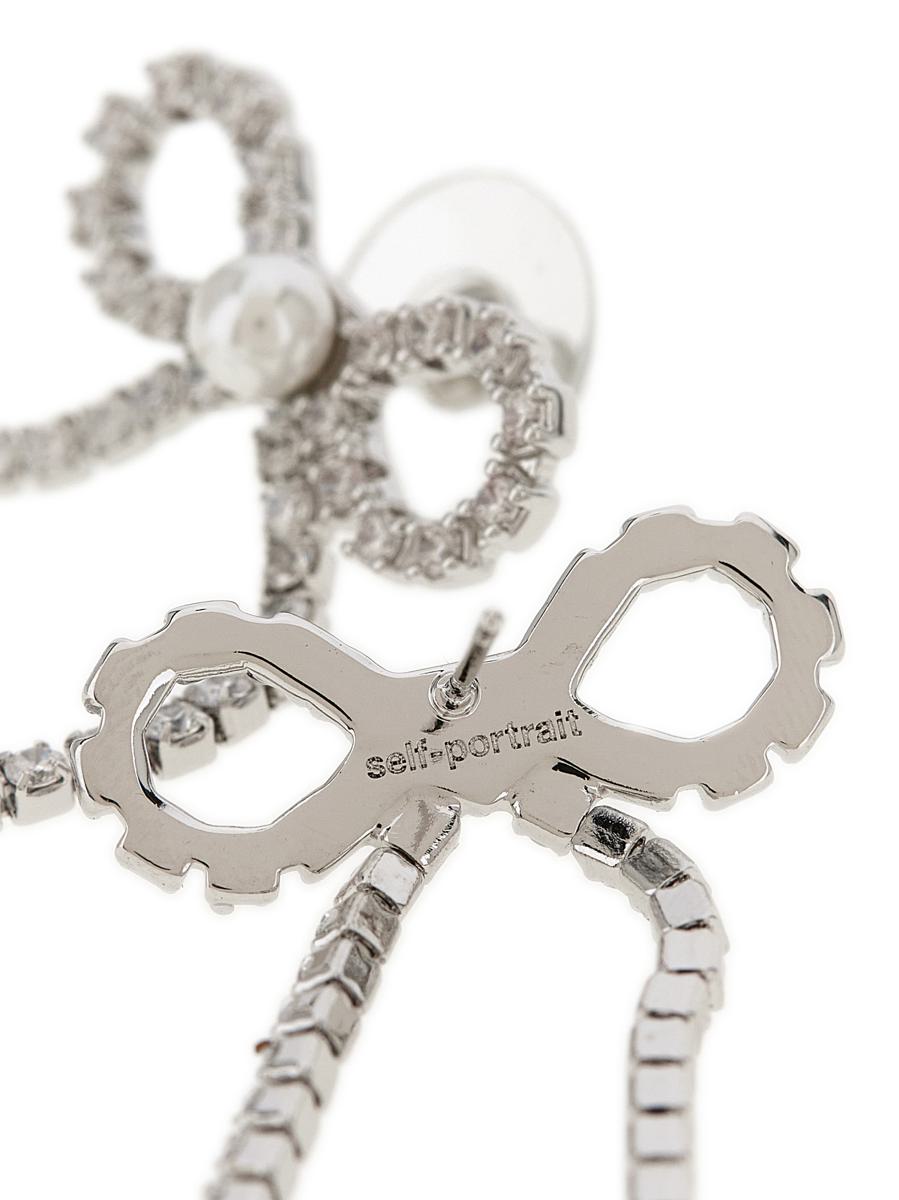 Self-Portrait 'Crystal Droplet Bow' Earrings