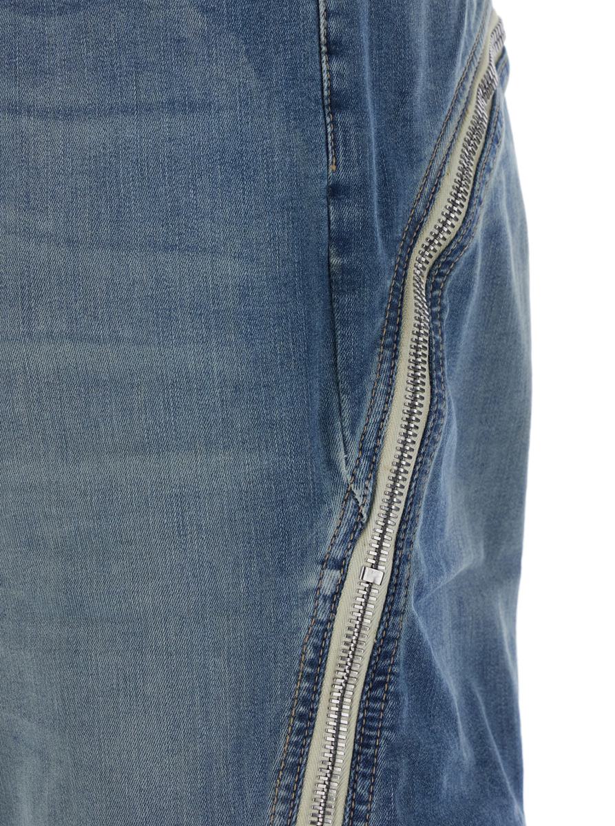 'Bolan Banana' Blue Jeans With Front Slits With Zip In Denim Man