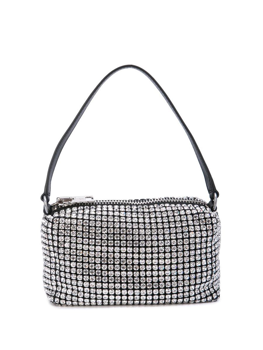 Alexander Wang Heiress Medium Pouch In Crystal Mesh Bags