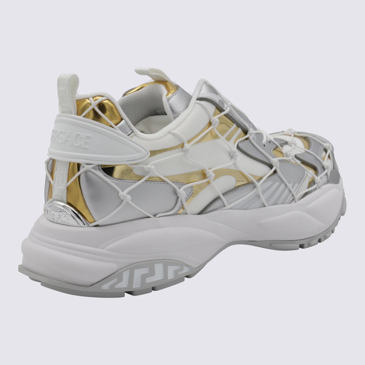 Versace White And Yellow Sneakers