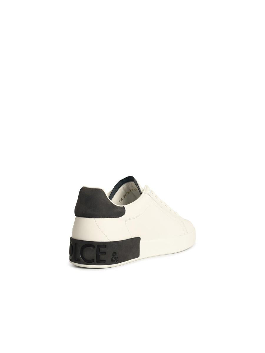 Dolce & Gabbana 'Portofino' White Calf Leather Sneakers