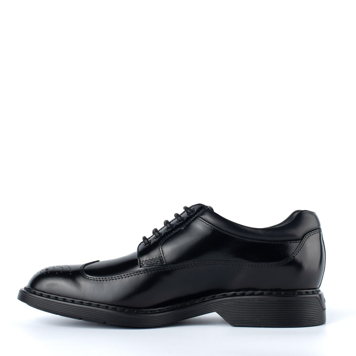 Hogan Black Leather Dovetail Lace-Up