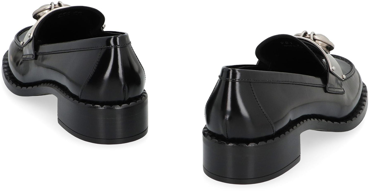 Prada Brushed Leather Loafers