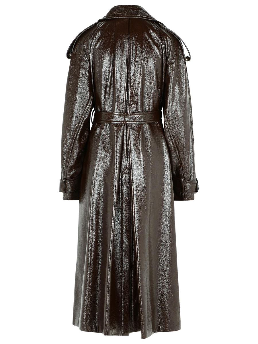 Sportmax Long 'Bairo' Patent Effect Trench Coat