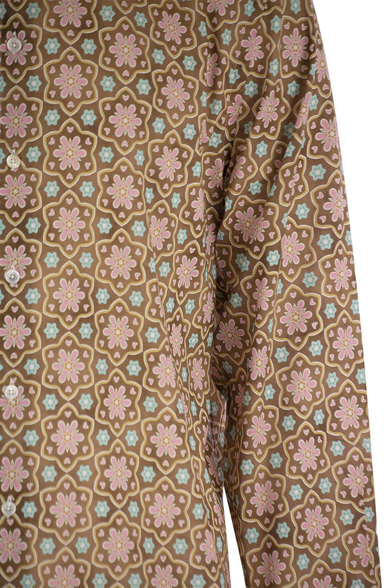 Fedeli Printed Stretch Cotton Voile Shirt