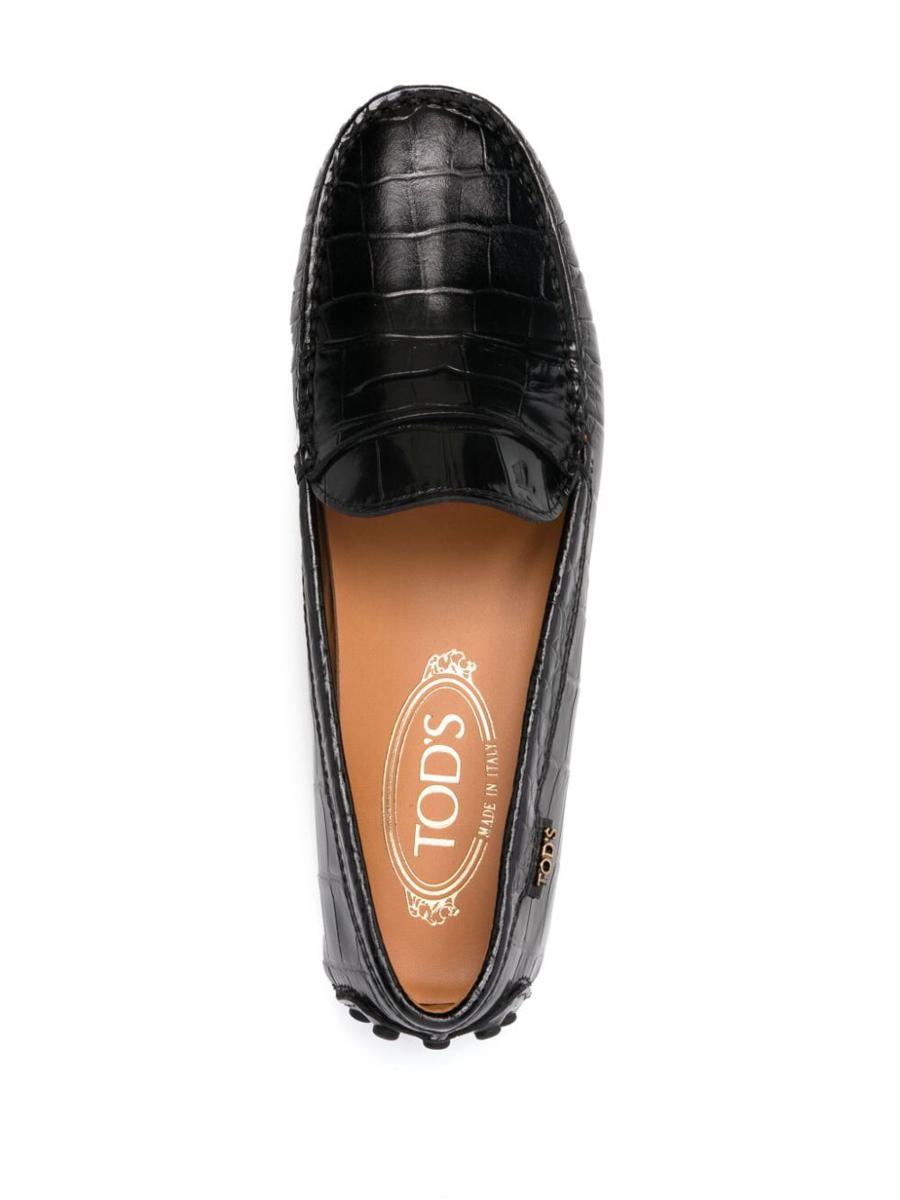 Tod'S Rubber Loafer Crocodile Print Shoes