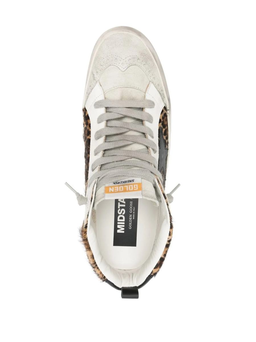 Golden Goose Mid Star Horsy Upper Suede Toe And Spur Leather Star And Heel Laminated Wave Shoes