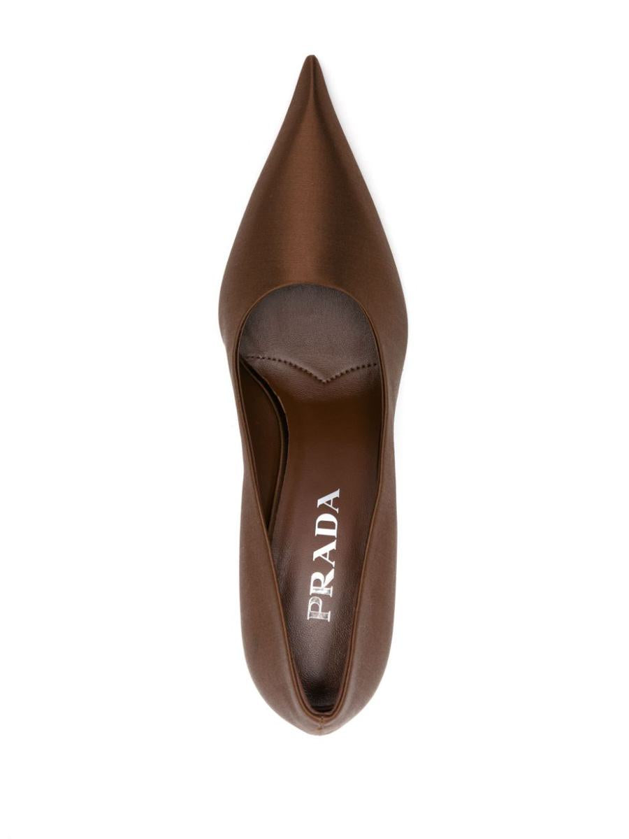 Prada Pointed-Toe Satin Pumps