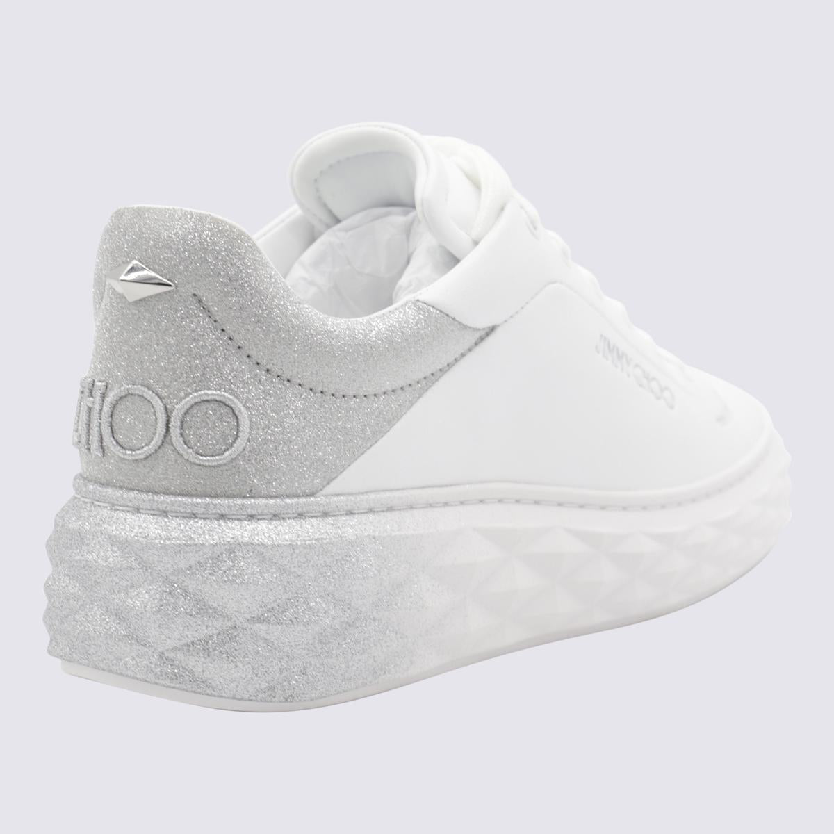 Jimmy Choo White And Silver Sneakers