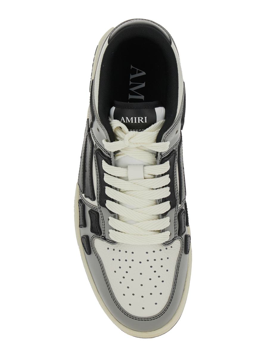 'Skel Top Low' Grey Sneakers With Logo Patch On Thetongue And Contrasting Details On The Side In Leather Man