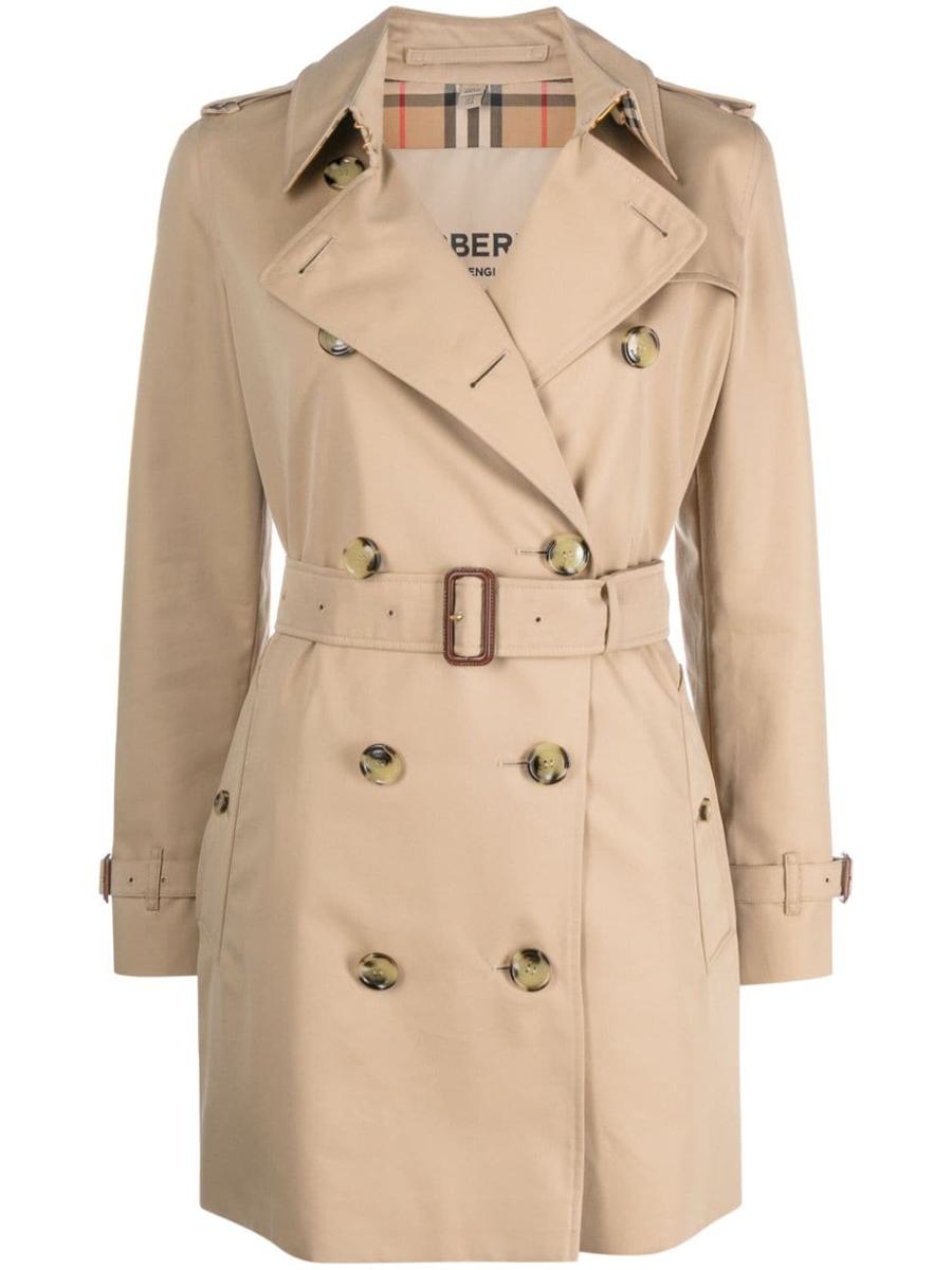 Burberry Short Kensington Heritage Cotton Trench Coat
