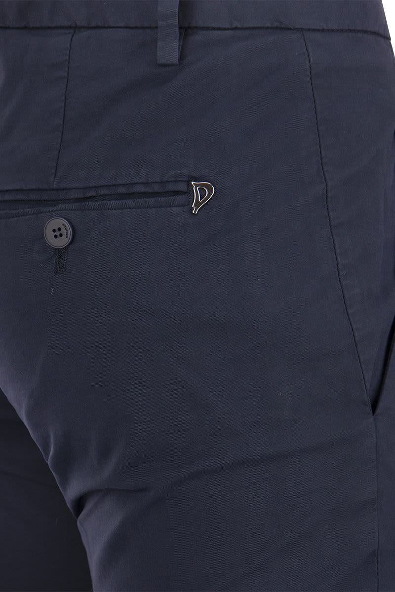 Dondup Perfect - Slim-Fit Cotton Gabardine Trousers
