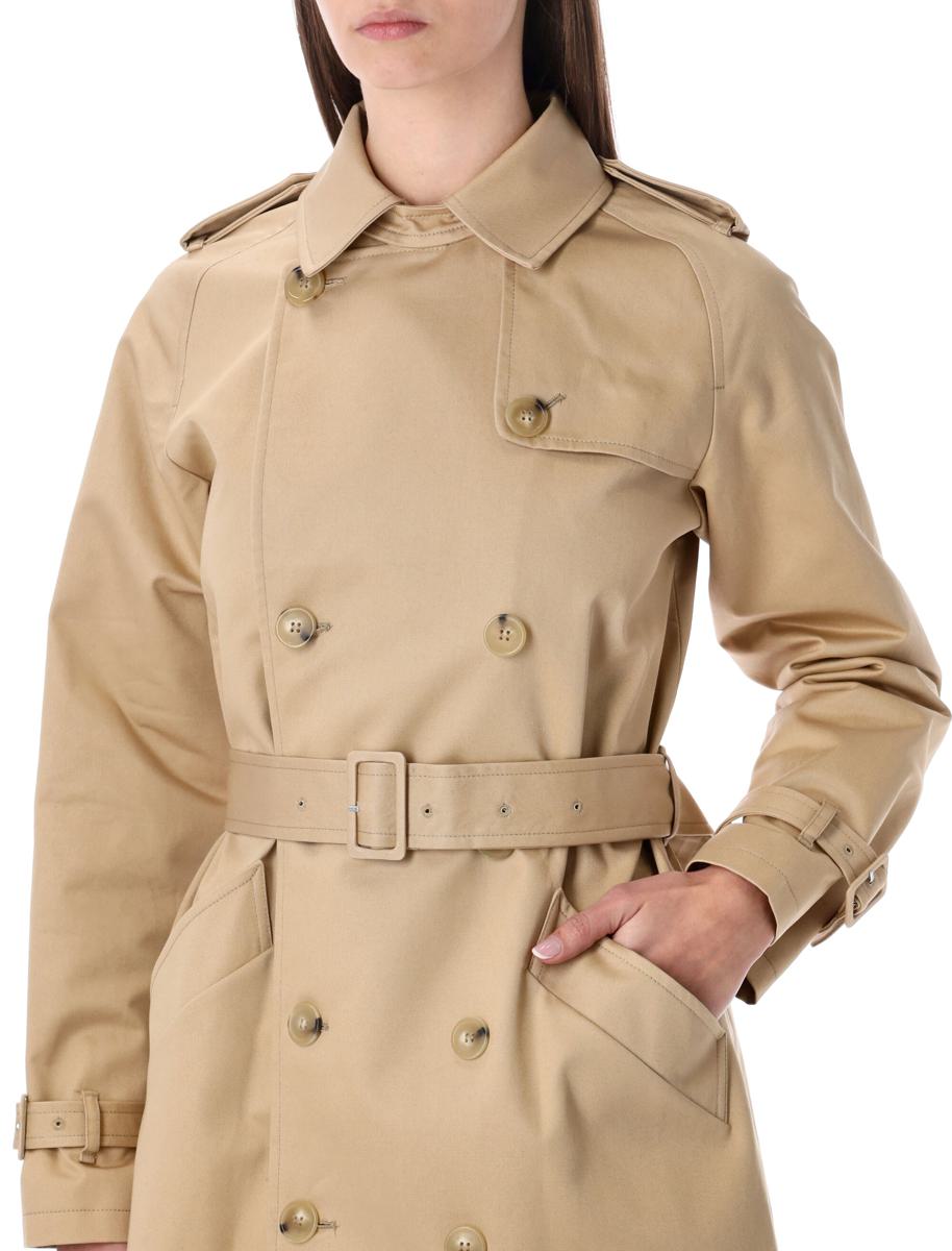 A.P.C. Greta Trench Coat In Beige Waterproof Gabardine