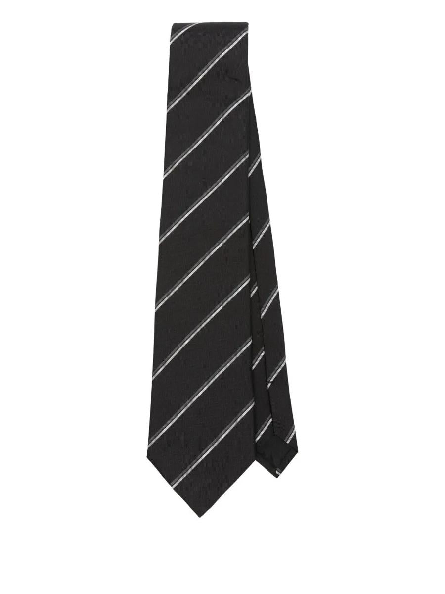 Saint Laurent Striped Silk Tie Accessories