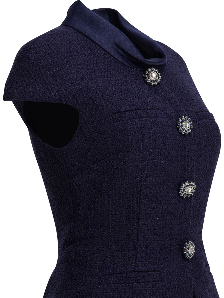 Self-Portrait Taffeta Boucle Midi Dress